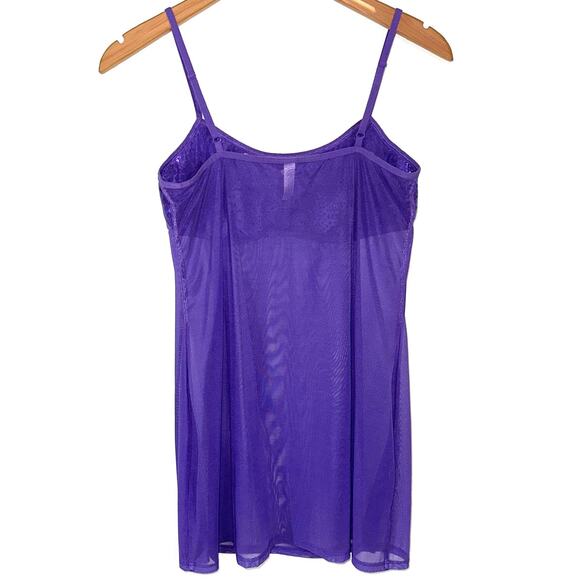 Vintage Victoria’s Secret Y2K Fairy Purple Sequin Mesh Babydoll Slip Dress M - Picture 10 of 13
